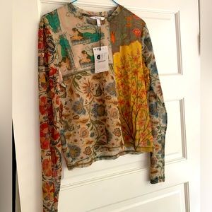 Desigual sheer long sleeves shirt. S/M size. New with label.